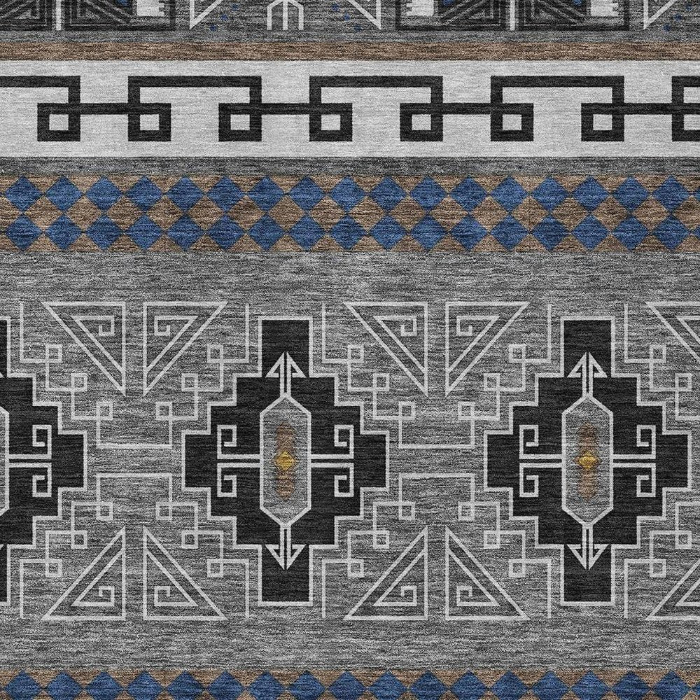 10' X 14' Black And Copper Tribal Washable Indoor Outdoor Area Rug HomeRoots