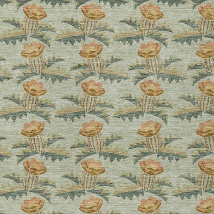 8' X 10' Green And Lavender Floral Washable Indoor Outdoor Area Rug HomeRoots