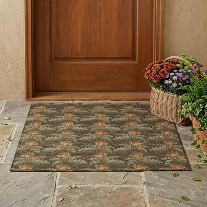 3' X 5' Chocolate And Graphite Floral Washable Indoor Outdoor Area Rug HomeRoots