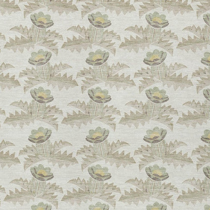 3' X 5' Ivory And Brown Floral Washable Indoor Outdoor Area Rug HomeRoots