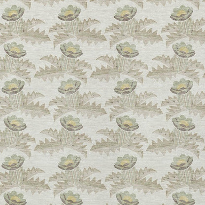 8' X 10' Ivory And Brown Floral Washable Indoor Outdoor Area Rug HomeRoots
