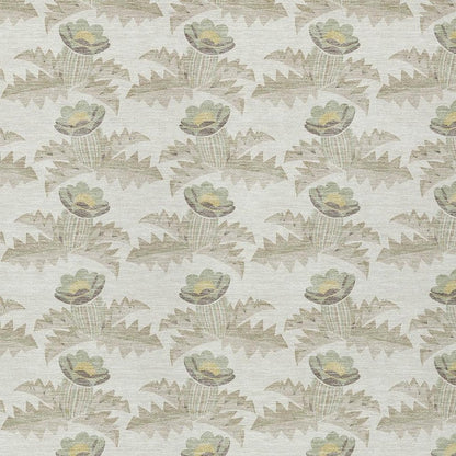 9' X 12' Ivory And Brown Floral Washable Indoor Outdoor Area Rug HomeRoots