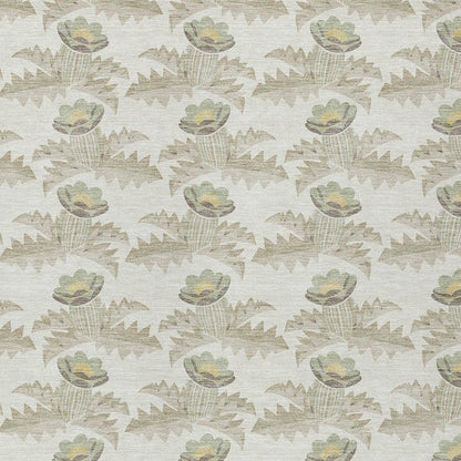 10' X 14' Ivory And Brown Floral Washable Indoor Outdoor Area Rug HomeRoots