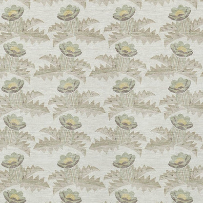 10' X 14' Ivory And Brown Floral Washable Indoor Outdoor Area Rug HomeRoots