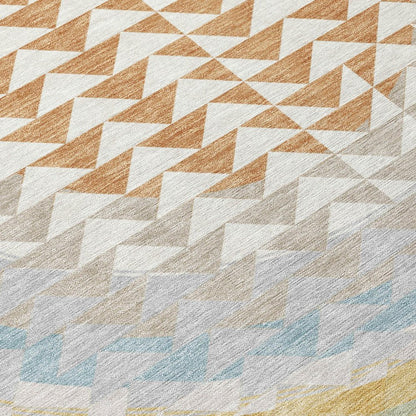 8' X 10' Ivory And Plum Geometric Washable Indoor Outdoor Area Rug HomeRoots