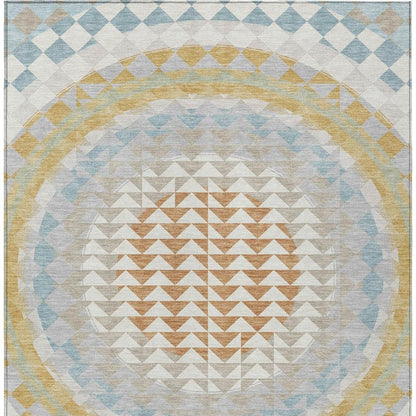 10' X 14' Ivory And Plum Geometric Washable Indoor Outdoor Area Rug HomeRoots