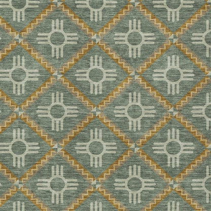 9' X 12' Green And Red Geometric Washable Indoor Outdoor Area Rug HomeRoots