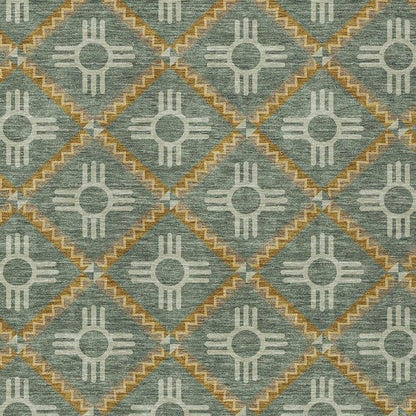 10' X 14' Green And Red Geometric Washable Indoor Outdoor Area Rug HomeRoots