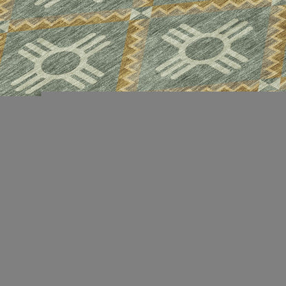 10' X 14' Green And Red Geometric Washable Indoor Outdoor Area Rug HomeRoots