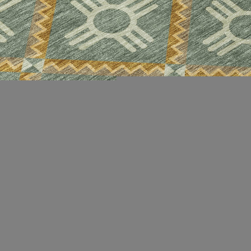 10' X 14' Green And Red Geometric Washable Indoor Outdoor Area Rug — view 21