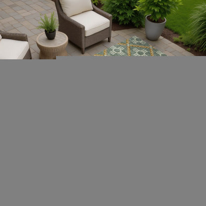 10' X 14' Green And Red Geometric Washable Indoor Outdoor Area Rug HomeRoots