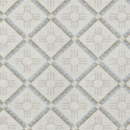 10' X 14' Ivory And Linen Geometric Washable Indoor Outdoor Area Rug HomeRoots