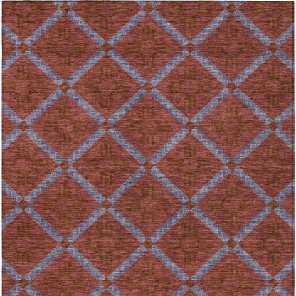 3' X 5' Red And Green Geometric Washable Indoor Outdoor Area Rug HomeRoots