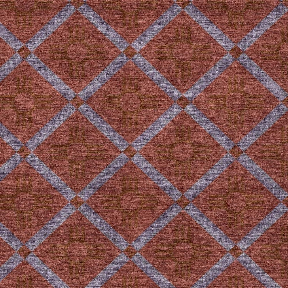 3' X 5' Red And Green Geometric Washable Indoor Outdoor Area Rug HomeRoots