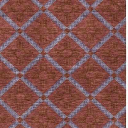 8' X 10' Red And Green Geometric Washable Indoor Outdoor Area Rug HomeRoots