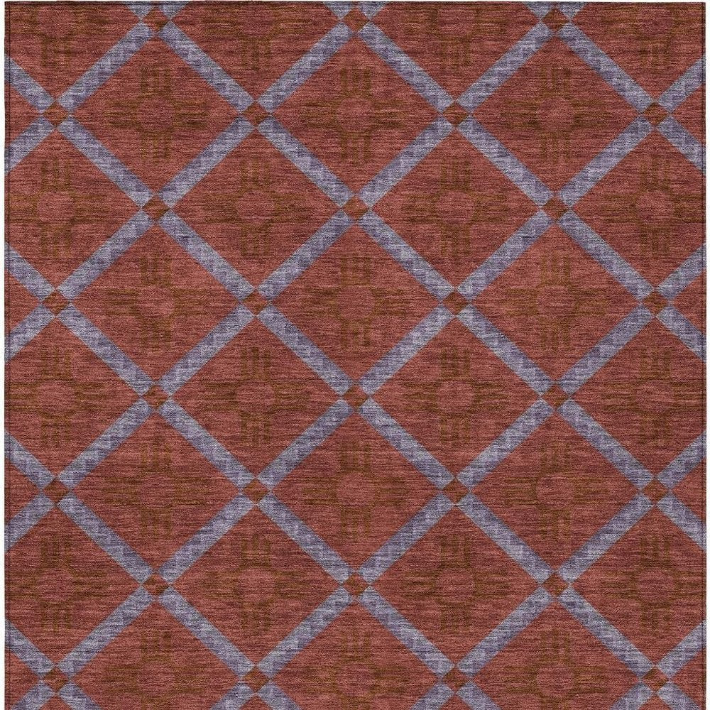 9' X 12' Red And Green Geometric Washable Indoor Outdoor Area Rug HomeRoots