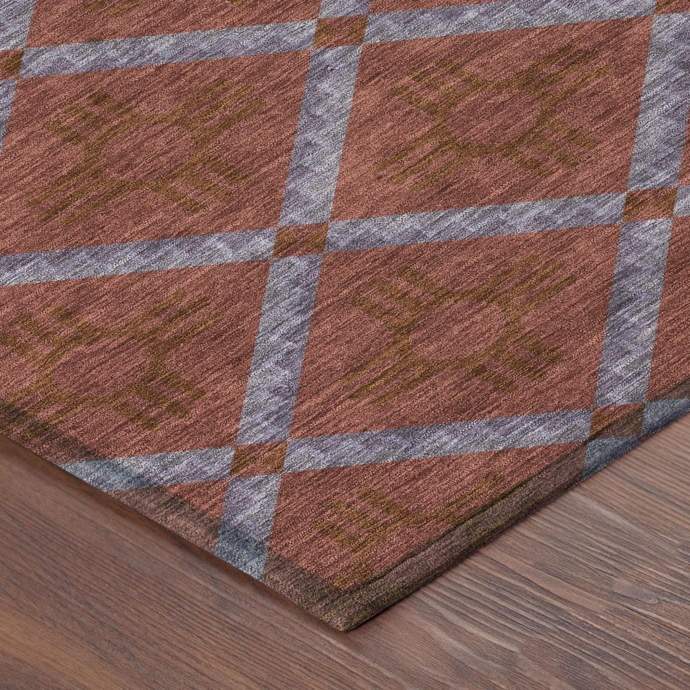 9' X 12' Red And Green Geometric Washable Indoor Outdoor Area Rug HomeRoots