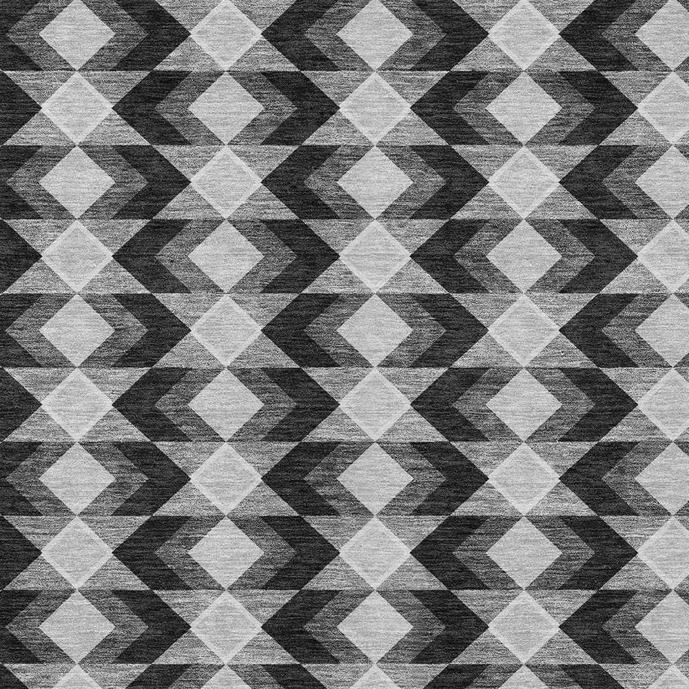 3' X 5' Black And Brown Geometric Washable Indoor Outdoor Area Rug HomeRoots