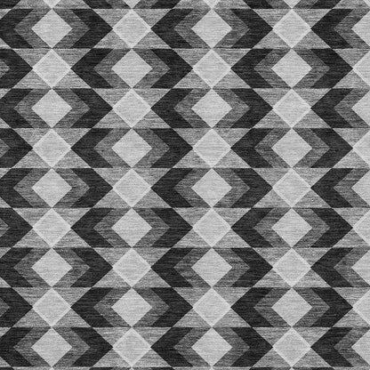 3' X 5' Black And Brown Geometric Washable Indoor Outdoor Area Rug HomeRoots