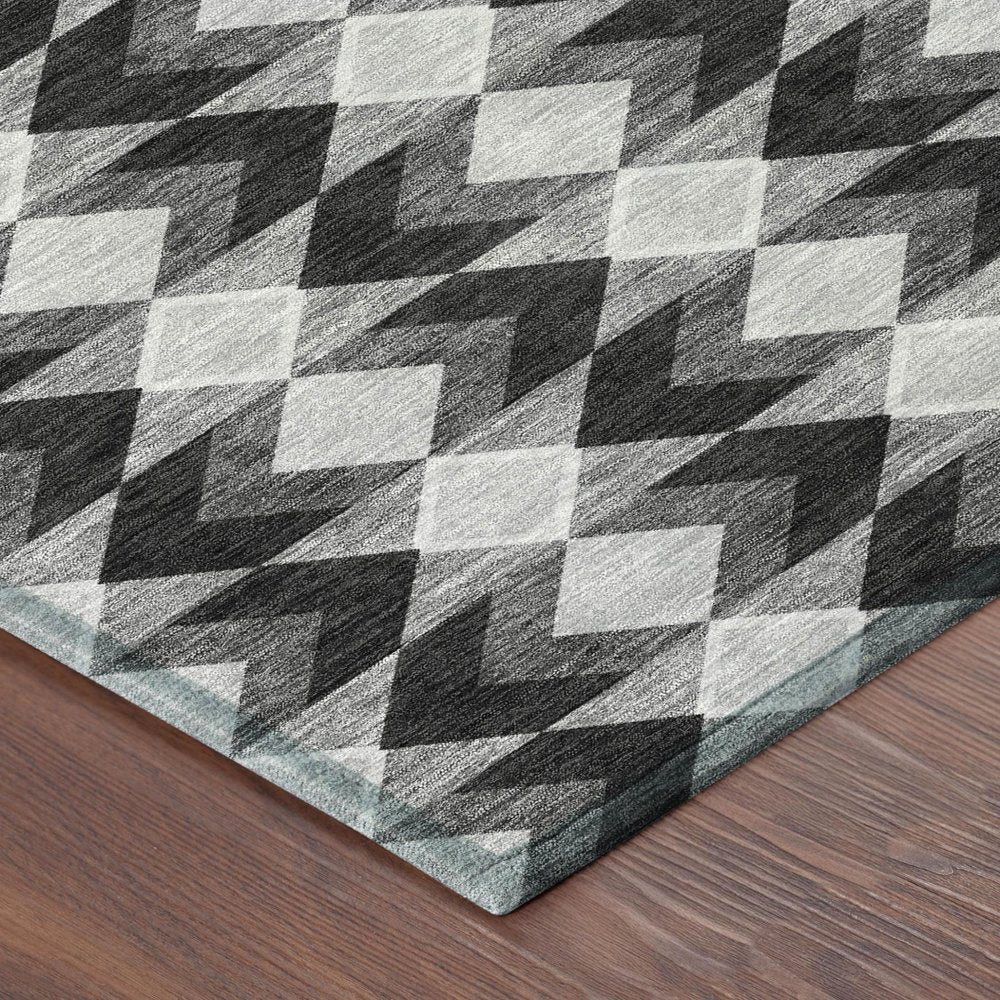 3' X 5' Black And Brown Geometric Washable Indoor Outdoor Area Rug HomeRoots