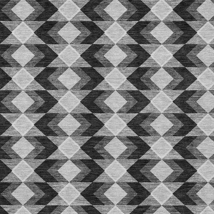 5' X 8' Black And Brown Geometric Washable Indoor Outdoor Area Rug HomeRoots