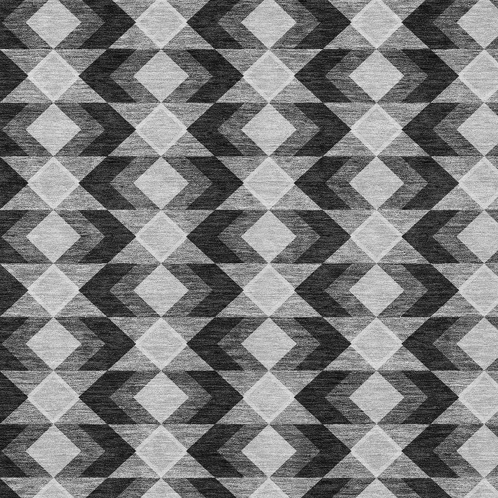 5' X 8' Black And Brown Geometric Washable Indoor Outdoor Area Rug — view 13