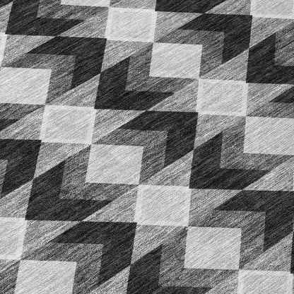 5' X 8' Black And Brown Geometric Washable Indoor Outdoor Area Rug HomeRoots