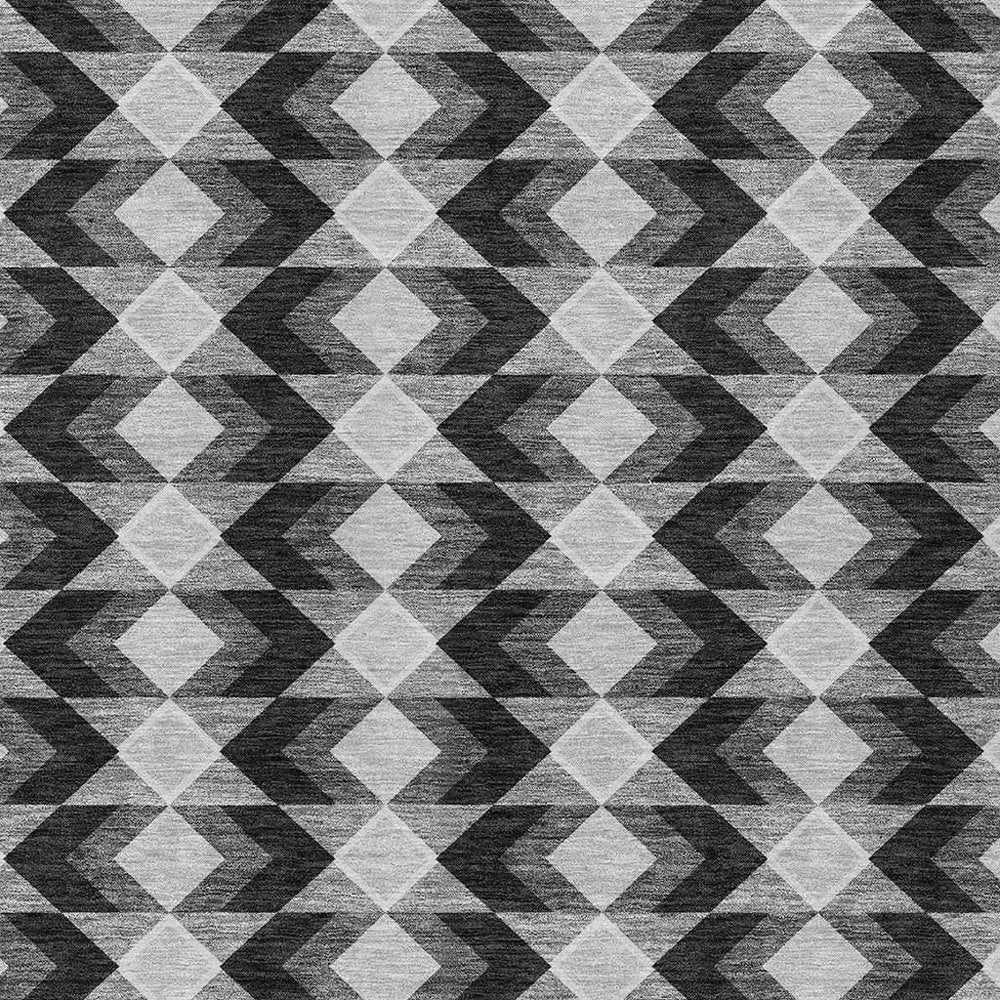 8' X 10' Black And Brown Geometric Washable Indoor Outdoor Area Rug HomeRoots