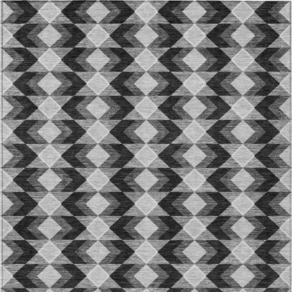 8' X 10' Black And Brown Geometric Washable Indoor Outdoor Area Rug HomeRoots