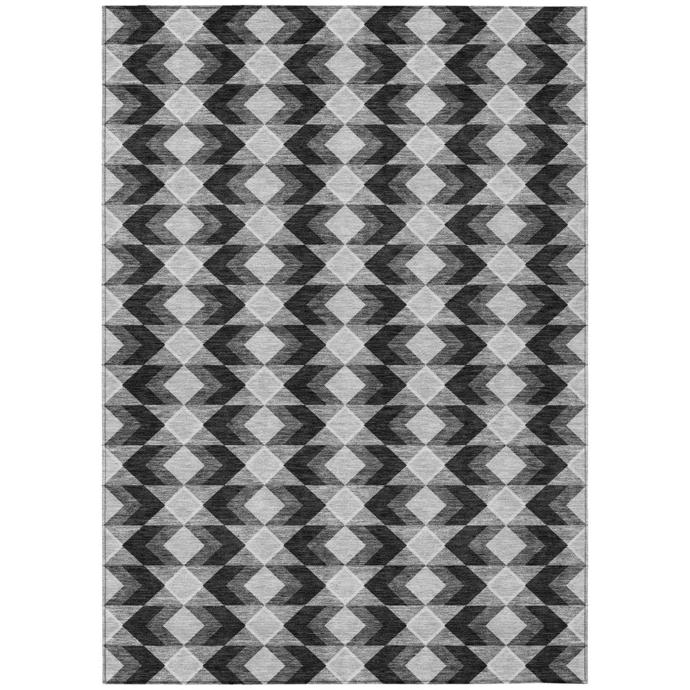 8' X 10' Black And Brown Geometric Washable Indoor Outdoor Area Rug HomeRoots