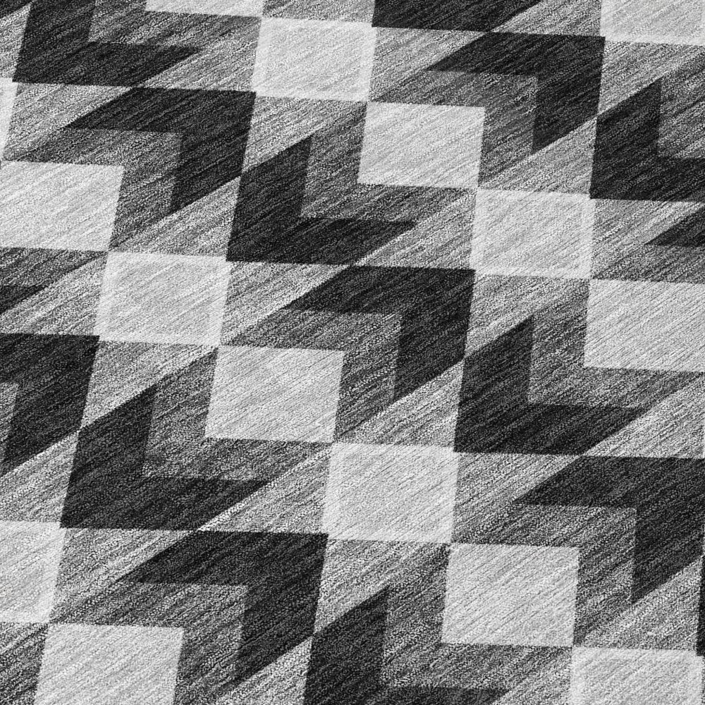 8' X 10' Black And Brown Geometric Washable Indoor Outdoor Area Rug HomeRoots