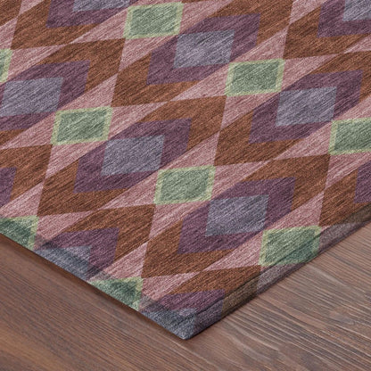 9' X 12' Burgundy And Pewter Geometric Washable Indoor Outdoor Area Rug HomeRoots