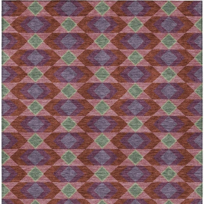 10' X 14' Burgundy And Pewter Geometric Washable Indoor Outdoor Area Rug HomeRoots
