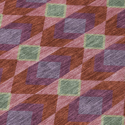 10' X 14' Burgundy And Pewter Geometric Washable Indoor Outdoor Area Rug HomeRoots