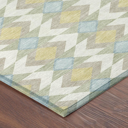 9' X 12' Ivory And Saffron Geometric Washable Indoor Outdoor Area Rug HomeRoots