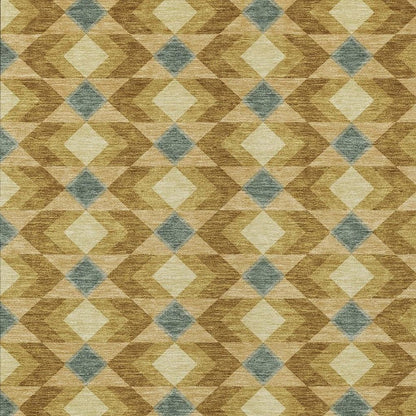 3' X 5' Walnut And Brown Geometric Washable Indoor Outdoor Area Rug HomeRoots