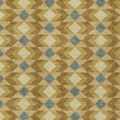 10' X 14' Walnut And Brown Geometric Washable Indoor Outdoor Area Rug HomeRoots