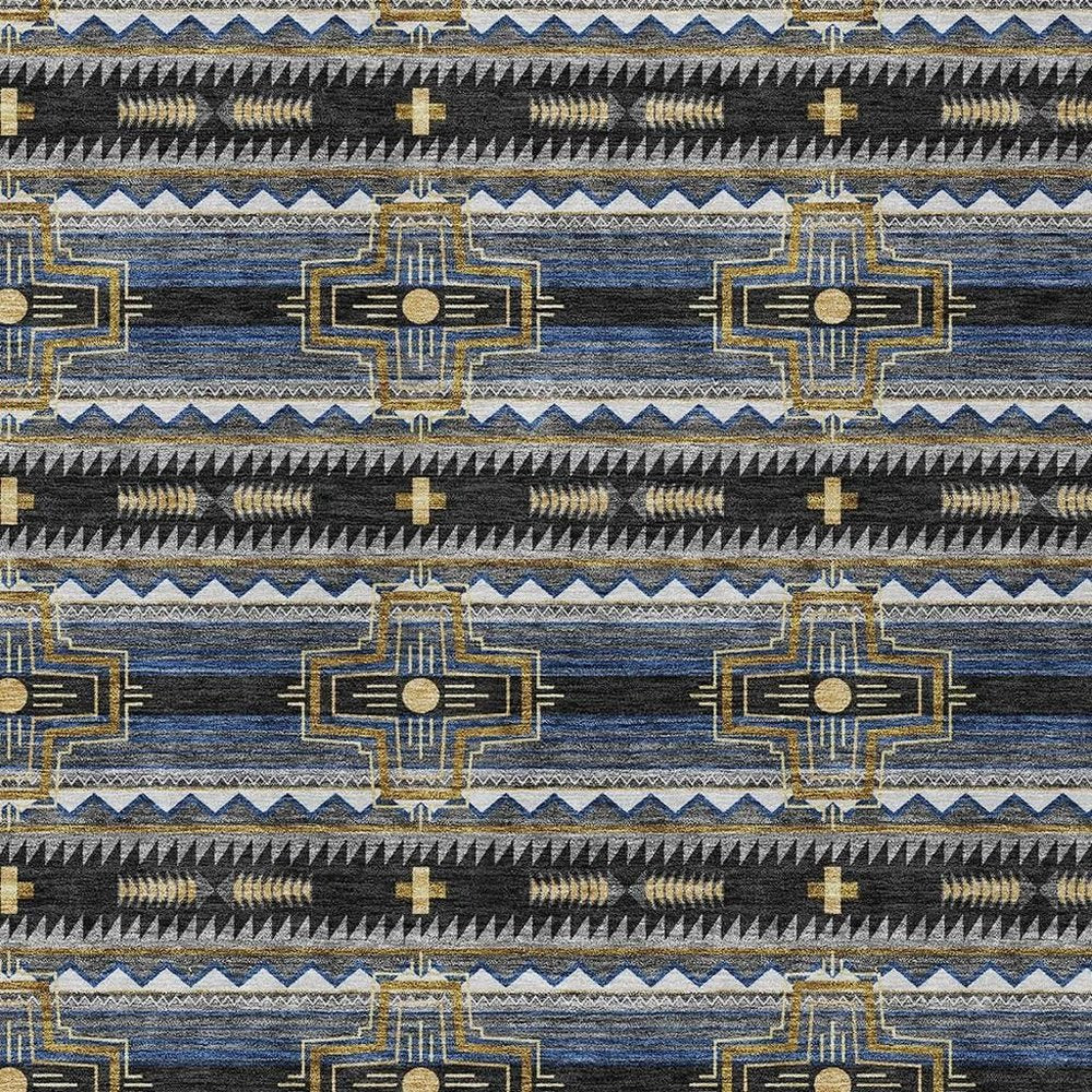 3' X 5' Black And Mauve Tribal Washable Indoor Outdoor Area Rug HomeRoots