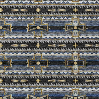 3' X 5' Black And Mauve Tribal Washable Indoor Outdoor Area Rug HomeRoots