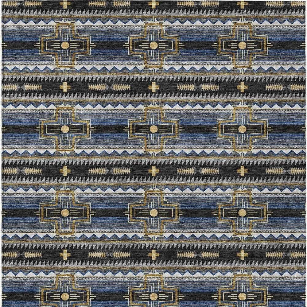 3' X 5' Black And Mauve Tribal Washable Indoor Outdoor Area Rug HomeRoots