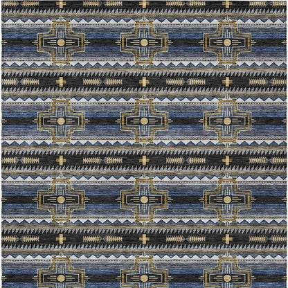 3' X 5' Black And Mauve Tribal Washable Indoor Outdoor Area Rug HomeRoots