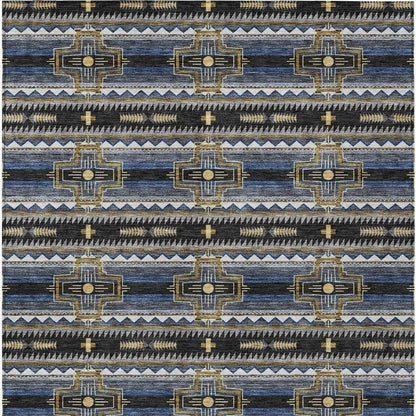3' X 5' Black And Mauve Tribal Washable Indoor Outdoor Area Rug HomeRoots