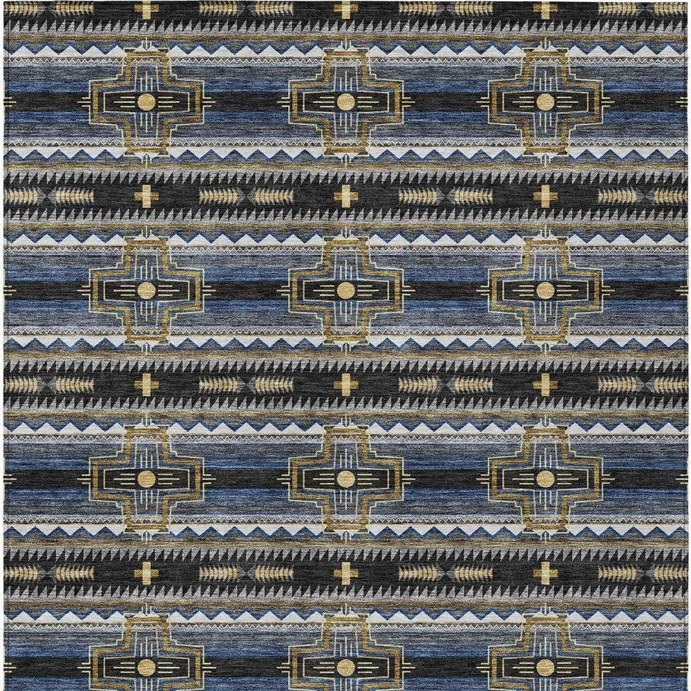 3' X 5' Black And Mauve Tribal Washable Indoor Outdoor Area Rug HomeRoots