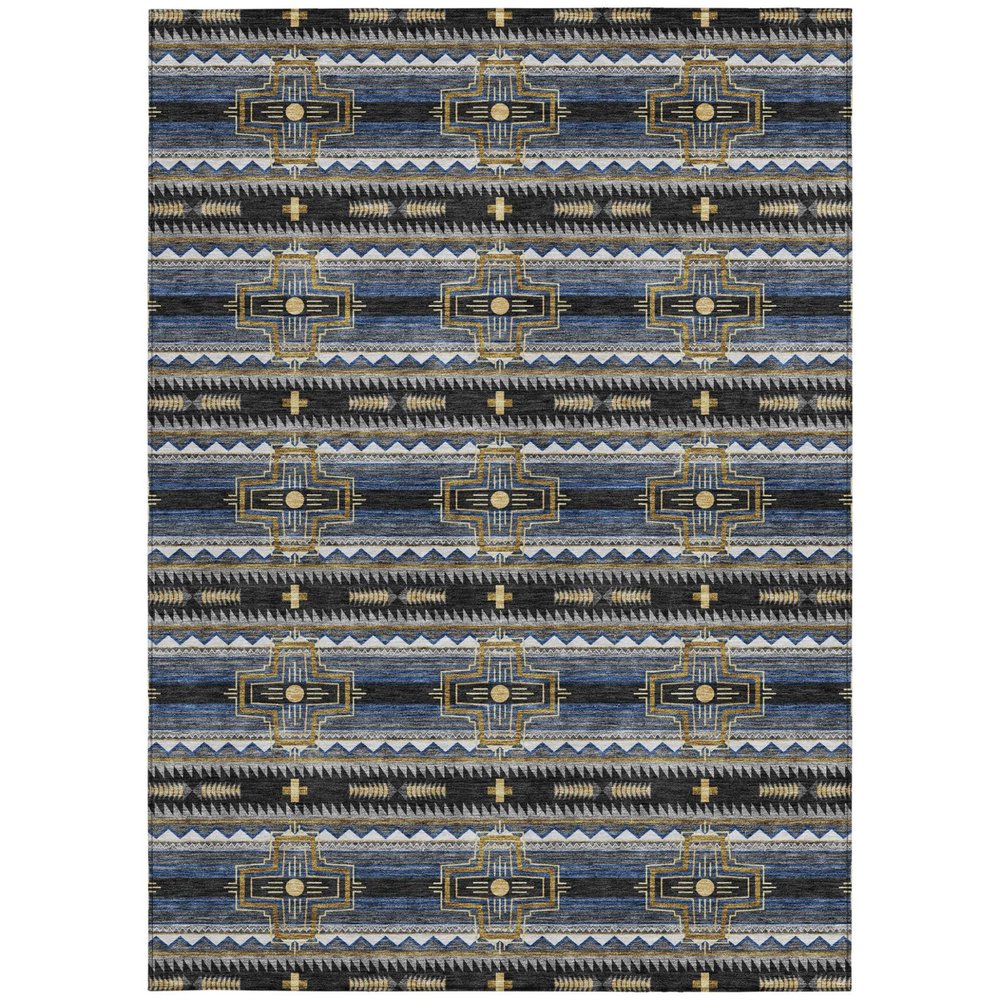 3' X 5' Black And Mauve Tribal Washable Indoor Outdoor Area Rug — view 18