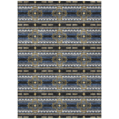 3' X 5' Black And Mauve Tribal Washable Indoor Outdoor Area Rug HomeRoots