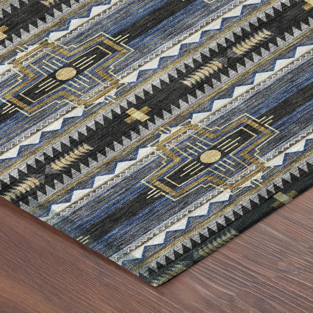 3' X 5' Black And Mauve Tribal Washable Indoor Outdoor Area Rug HomeRoots