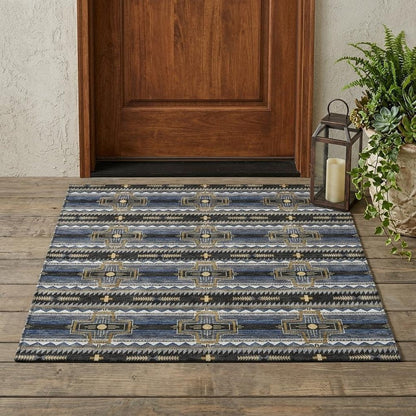 3' X 5' Black And Mauve Tribal Washable Indoor Outdoor Area Rug HomeRoots