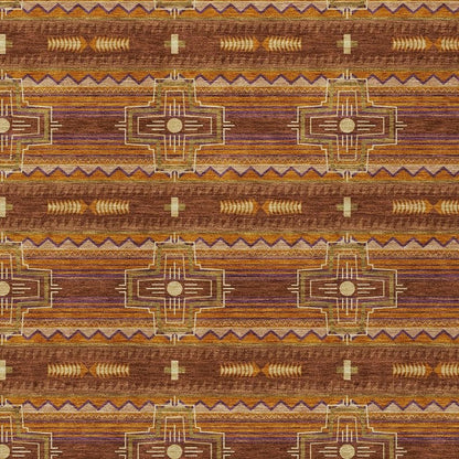 3' X 5' Red And Brown Tribal Washable Indoor Outdoor Area Rug HomeRoots