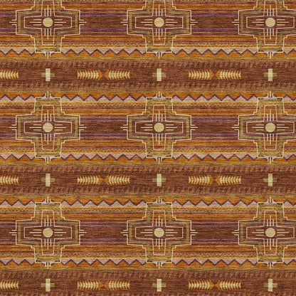 8' X 10' Red And Brown Tribal Washable Indoor Outdoor Area Rug HomeRoots