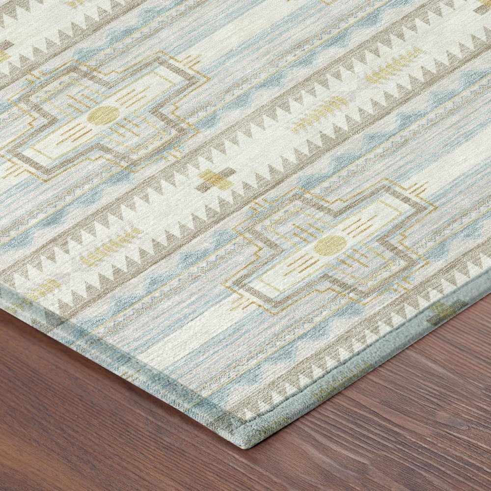 3' X 5' Ivory And Cream Tribal Washable Indoor Outdoor Area Rug — view 2